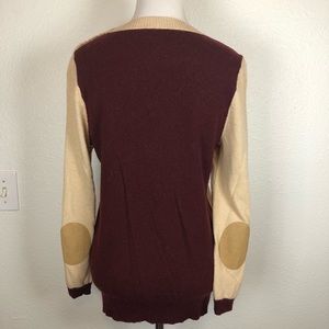 J. Crew colorblock elbow patch sweater medium